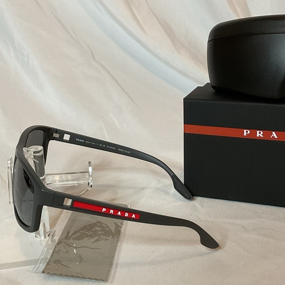 Prada Linea Rossa SPS02X UFK07H Sunglasses Men's Grey Rubber/Polarized 60-15-145 - Picture 4 of 9